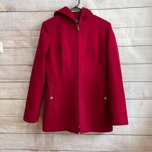 LONDON‎ FOG HOODED WOOL COAT IN RED